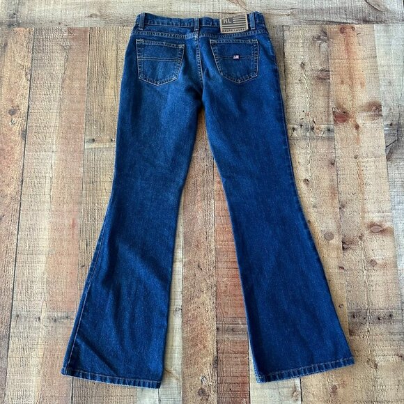 Ralph Lauren Womens Hipster Flare Jeans Size 5/6x32 Cotton/Polyester Dark Blue - Picture 6 of 7